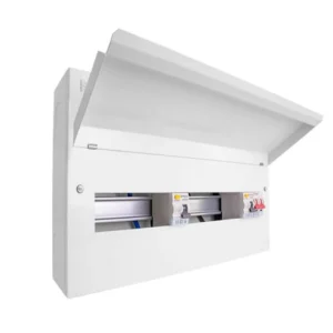 22 Way Unit with 100A Mains Switch + 2 x 80A 30mA RCD (8+8 Free Ways)
