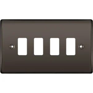 BG RNBN4 4 Gang Grid Plate Black Nickel