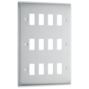 BG Nexus Metal Brushed Steel 12 Module Front Plate