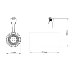 KSR Escala Pro Multi Wattage 3000K LED Track Fitting Black