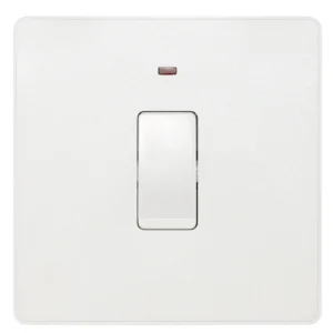 BG Evolve PCDCL31W 20A Double Pole Switch + LED Pearlescent White