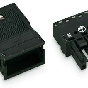 Wago Socket With Strain Relief Housing 3-Pole Cod. A 4mm Black