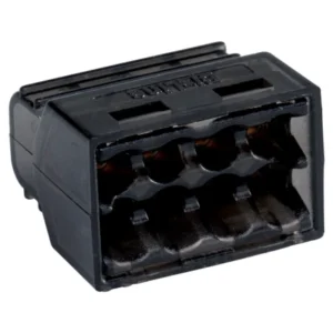 Bizline Christa'l Mini Push-in Wire Connector 8 Way 24A for up to 2.5mm Cables - Black - Pack of 100