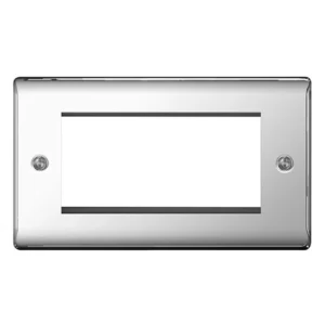 Front Plate 4 Module Grid Rectangular Polished Chrome