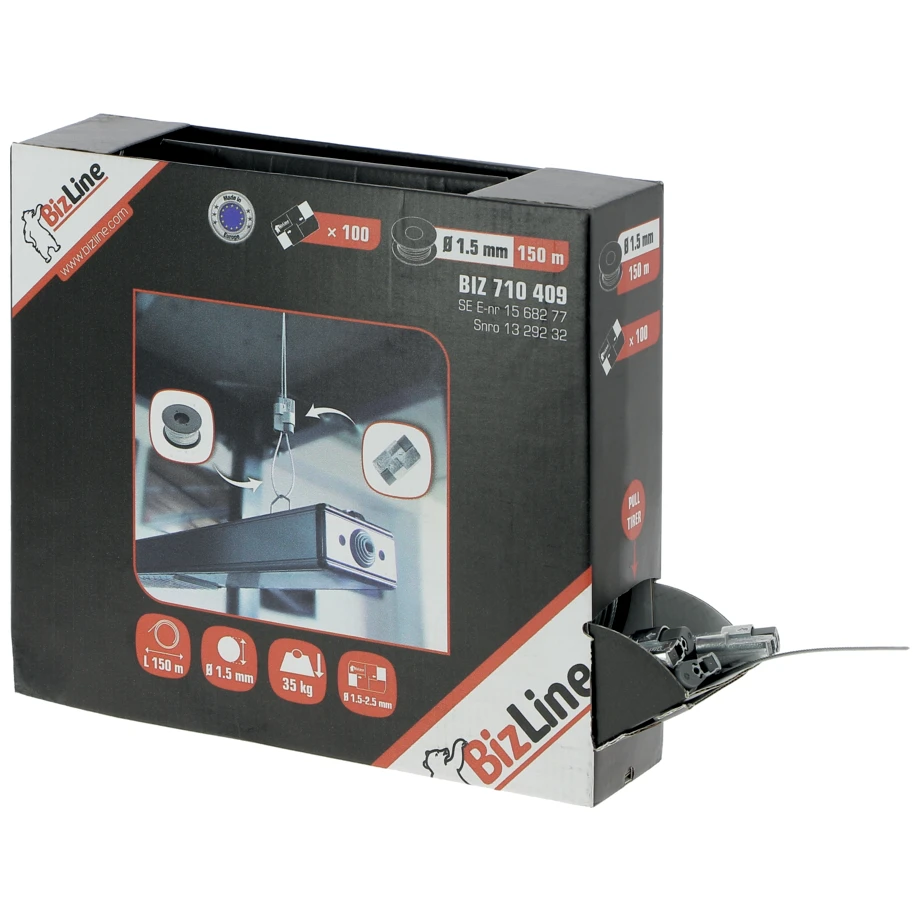 Bizline Suspension Kit Wire Rope 1.5 x 150m and 100 Locks - Image 4