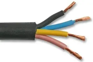 H07RNF 1.5mm Black Heavy Duty Power Supply Rubber Cable 4-Core 1m