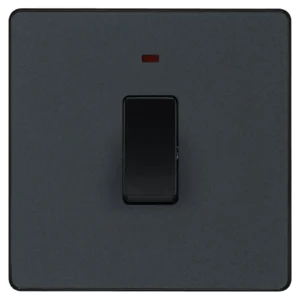 BG Evolve PCDMG31B 20A Double Pole Switch + LED Matt Grey