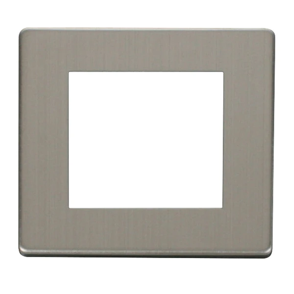 Front Plate 1 Gang 2 Media Module Stainless Steel - Image 2
