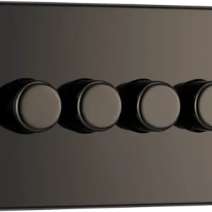Black Nickel Quadruple 2 Way Push 200W Dimmer