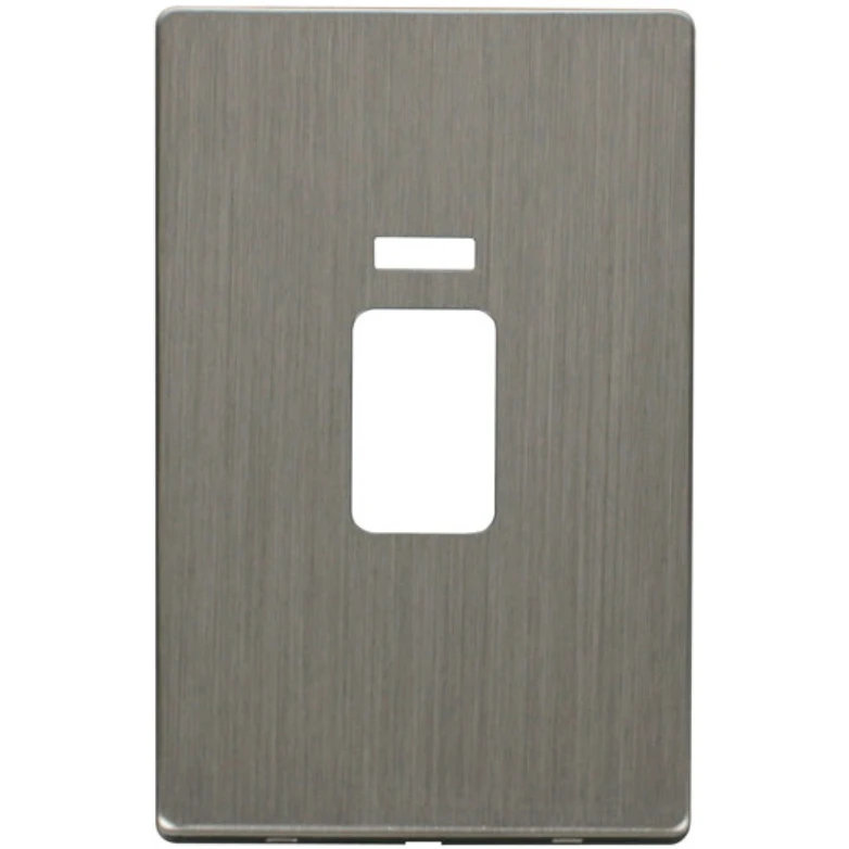 Front Plate 2 Gang DP Switch Neon 45A Stainless Steel