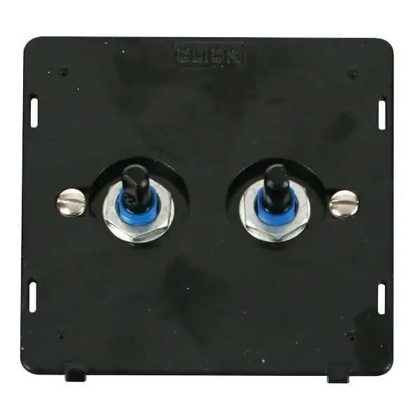 Black 2 Gang 2 Way 100W LED Dimmer Switch Insert - Image 2