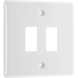 White Moulded 2 Module Front Plate