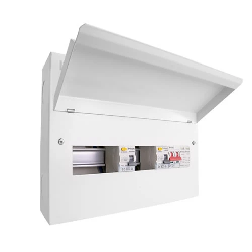 16 Way Unit with 100A Mains Switch + 2 x 80A 30mA RCD + 2 Pole SPD (4+4 Free Ways) - Image 2