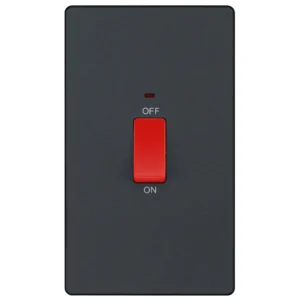 BG Evolve PCDMG72B 45A 2 Gang Switch with LED Matt Grey