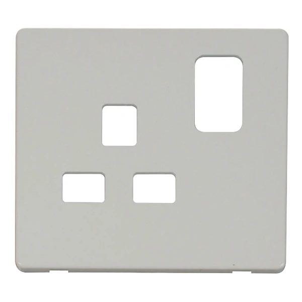 Front Plate 1 Gang DP Switched Socket 13A Polar White - Image 2