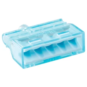 Bizline Christa'l Mini Push-in Wire Connector 5 Way 24A for up to 2.5mm Cables - Blue - Pack of 100