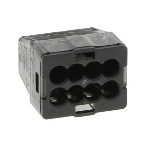 Bizline Christa'l Push-in Wire Connector 8 Way 24A for up to 2.5mm Cables - Black - Pack of 50