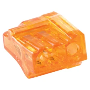 Bizline Christa'l Push-in Wire Connector 3 Way 24A for up to 2.5mm Cables - Orange - Pack of 100