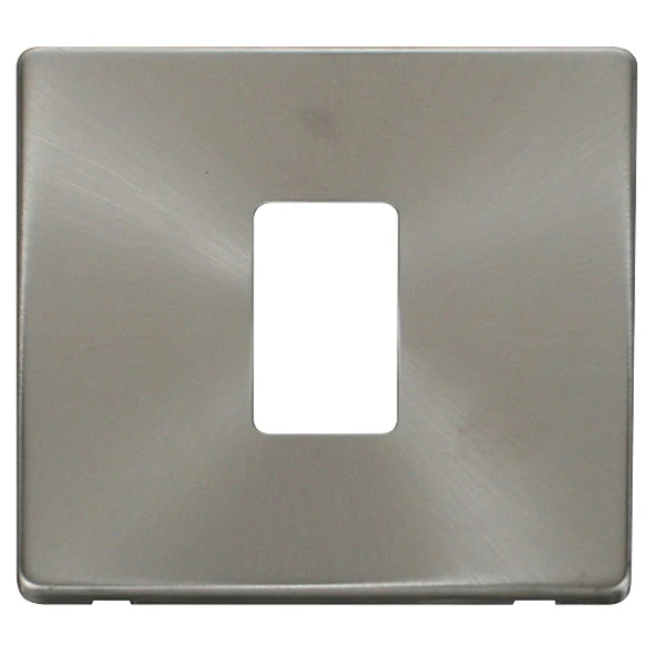 Front Plate 1 Gang 1 Aperture Brushed Stainless