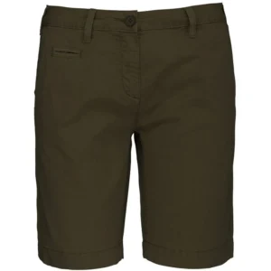 Kariban Black Extra Small Women's Washed Effect Bermuda Shorts