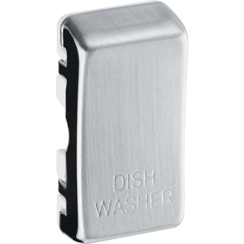 Brushed Steel Nexus Grid Embossed Dish Washer Rocker - Image 2