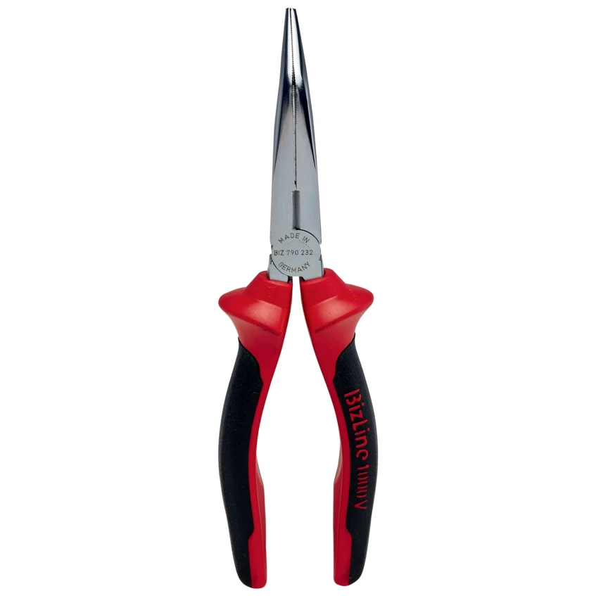 Bizline Premium 1000V Pliers with Bent Straight Semi-Round Noses 200mm