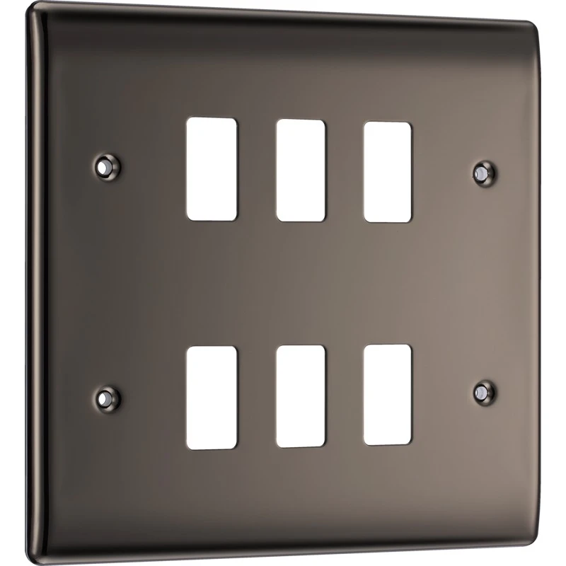 BG Nexus Metal 6 Module Black Nickel Front Plate - Image 3