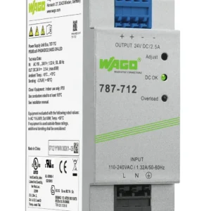 Wago Power Supply Eco 1-Phase 24 VDC Output Voltage 2.5 A Output Current Dc-Ok Led 4mm