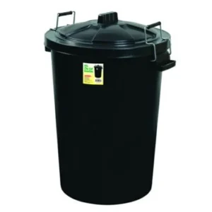 Black 90 Litre Clip Lid Dustbin
