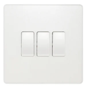 BG Evolve PCDCL43W 3 Gang 2 Way Switch Pearlescent White