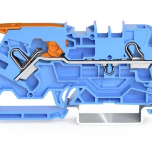 Wago 2-Conductor Through Terminal Block With Lever And Push-In Cage Clamp 4mm With Test Port Suitable For Ex I Applications Side And Center Marking For Din-Rail 35 X 15 And 35 X 7.5 Push-In Cage Clamp 4,00 Mm Blue