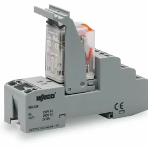 Wago Relay Module Nominal Input Voltage: 230 VAC 2 Changeover Contacts With Manual Operation Red Status Indicator Module Width: 31mm 1.5mm² Grey