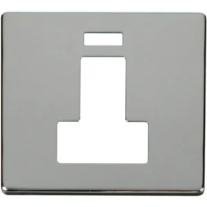 Polished Chrome 13A Double Pole Switched Fused Connection Unit With Neon Cover Plate
