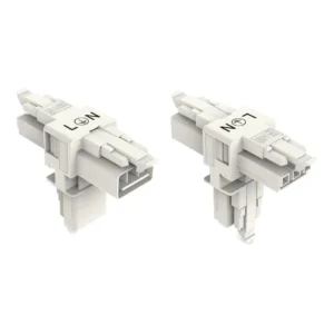 Wago T-Distribution Connector 3-Pole Cod. A 1 Input 2 Outputs 3 Locking Levers For Flying Leads White