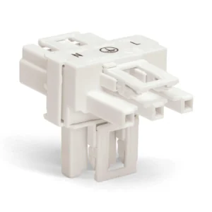 Wago T-Distribution Connector 5-Pole Cod. A 1 Input 2 Outputs 3 Locking Levers For Flying Leads White