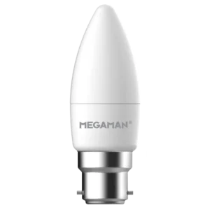 Megaman 143356E 4.9W 4000K Candle b22 - Non Dim