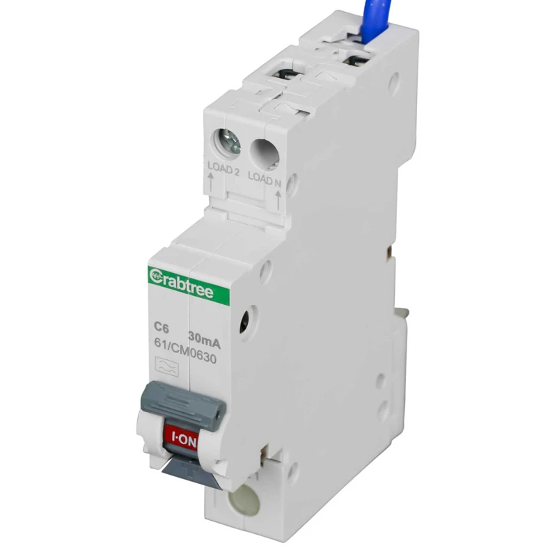 6A 30mA SPswN C Curve 6kA Type A Miniature RCBO - Image 2