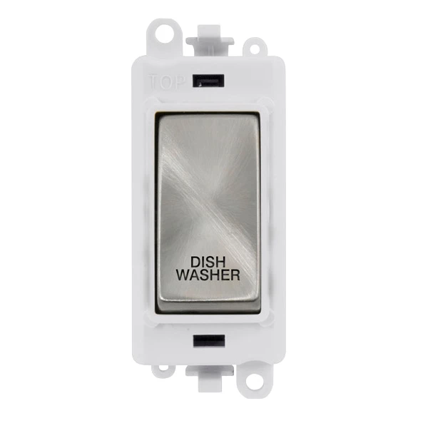 Click Gridpro Switch DP Module - White Insert 20AX Satin Chrome Printed Dishwasher - Image 2
