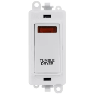 Click Gridpro Tumble Dryer Laser Etched Legend Polar White Frame 20AX Polar White Double Pole Switch Neon