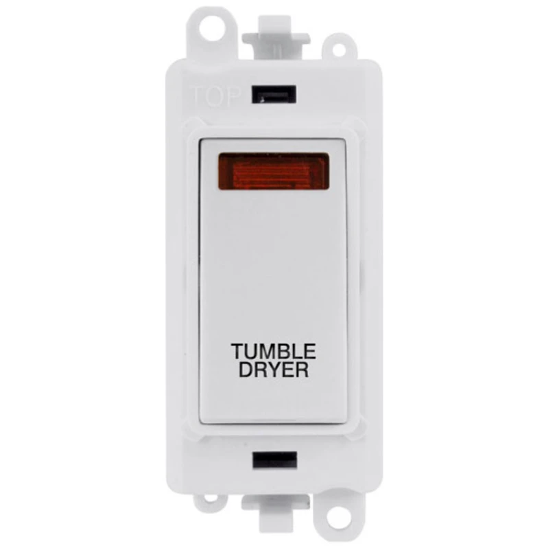 Click Gridpro Tumble Dryer Laser Etched Legend Polar White Frame 20AX Polar White Double Pole Switch Neon - Image 2