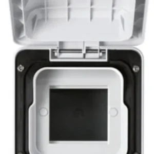 Weatherproof Data Enclosure 1 Gang 2Module Empty IP66 White