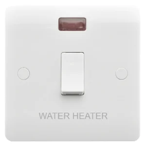 Verve HM2044 Water Heater Engraved 20A 1 Gang DP Switch White with Neon