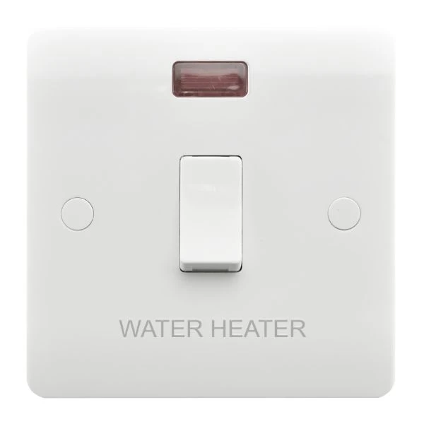 Verve HM2044 Water Heater Engraved 20A 1 Gang DP Switch White with Neon - Image 3