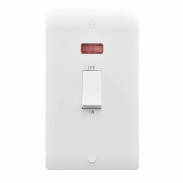 Verve HM2053 50A Vertical Double Pole Switch White + Neon - Image 3