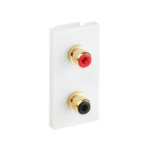Verve MOD-RCA2W White Euro Module 25 x 50 2 X Gold Binding Post Socket