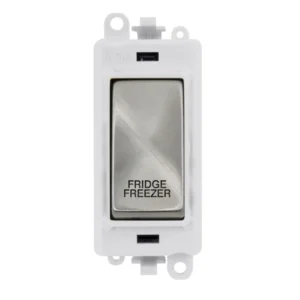 Click Gridpro Switch DP Module - White Insert 20AX Satin Chrome Printed Fridge Freezer