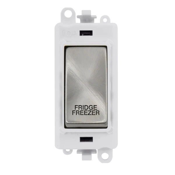 Click Gridpro Switch DP Module - White Insert 20AX Satin Chrome Printed Fridge Freezer
