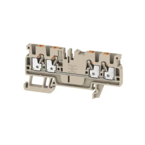 DIN Rail Feed Through Terminal Block 4 Way 2.5mm² Beige