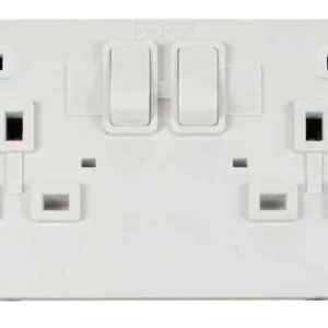 Interior 2G Switched Socket 13A White Twin 2.1A USB Outlet