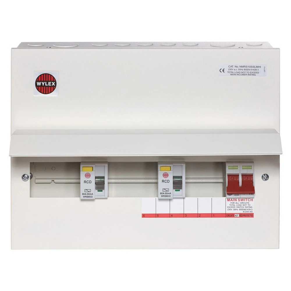 Wylex Consumer Unit 10 Way Flexible High Integrity Type A RCDs Metal Cased 80A - Image 2